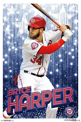 Bryce Harper Superstar Washington Nationals MLB Baseball Action Poster -  Trends 2016 – Sports Poster Warehouse