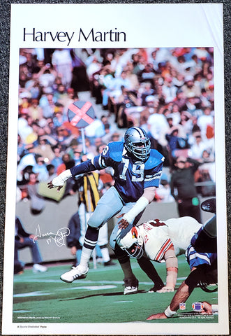 Harvey Martin "Superstar" Dallas Cowboys Vintage Original NFL Poster - Sports Illustrated by Marketcom 1978