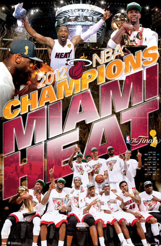 Miami Heat "Celebration" 2012 NBA Champions Commemorative Poster - Costacos Sports