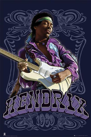 Jimi Hendrix "Purple Haze 1969" Music Legend Psychedelic Poster - Aquarius Images Inc.