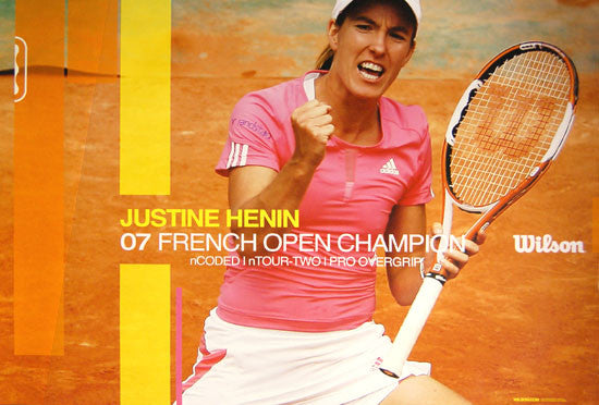 Justine Henin "Champion" Tennis Poster - Wilson 2007