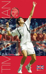 Tim Henman "England Ace" Tennis Action Poster - Ace Authentic 2004