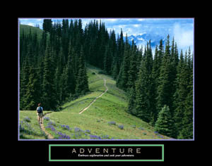Hiking "Adventure" Motivational Poster - Front Line