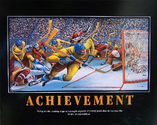Hockey "Achievement" Motivational Print by Ernie Barnes