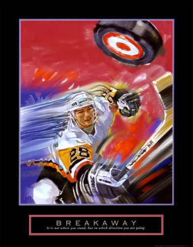 Hockey "Breakaway" Motivational Poster Print - Front Line