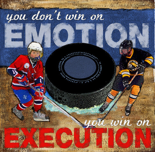 Hockey "Emotion/Execution" Motivational Poster Print - Image Source