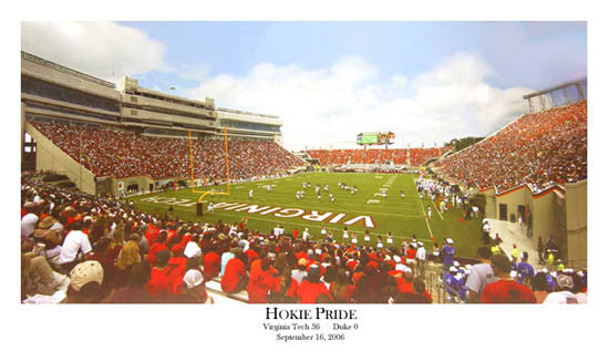 Virginia Tech Hokies Football "Hokie Pride" Lane Stadium Gameday Panoramic Poster Print