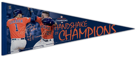 Houston Astros 2017 World Series "Handshake of Champions" (Altuve and Correa) Premium Felt Collector's Pennant