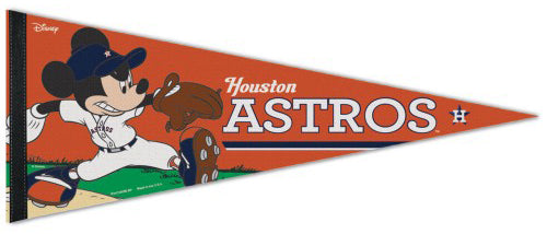 Houston Astros Mickey Mouse Flamethrower Official MLB/Disney Premium Felt  Pennant - Wincraft Inc.
