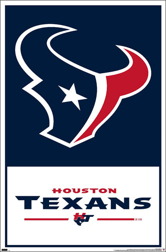 Houston Texans Official NFL Football Team Logo and Script Poster - Costacos Sports