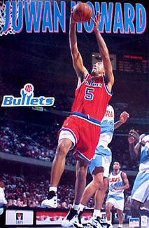 Juwan Howard "Bullet" Washington Bullets NBA Action Poster - Starline 1995