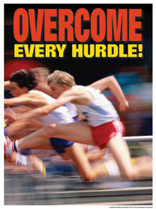 Track and Field "Overcome Every Hurdle" Motivational Poster - Fitnus Corp.