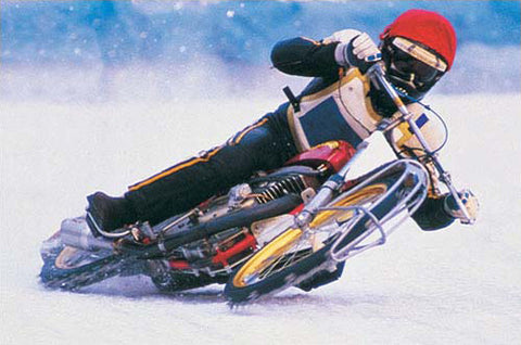 Motorcycle Ice Racing Action Poster - Eurographics Inc.