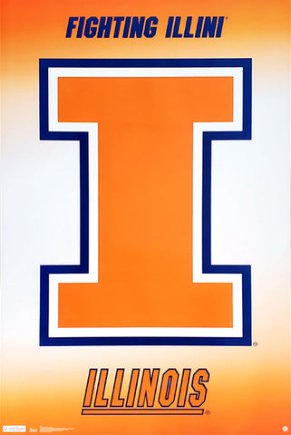 University of Illinois Fighting Illini Official NCAA Logo Poster - Costacos  Sports