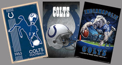 COMBO: Indianapolis Colts NFL Football Team Logo Theme Art 3-Poster Combo Set