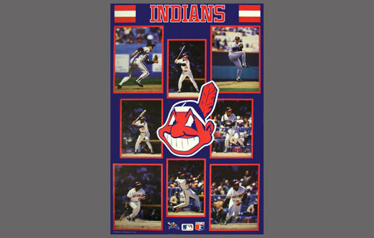 David Justice Indians Action Cleveland Indians Poster - Starline