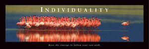Pink Flamingos "Individuality" Motivational Poster - Front Line 12x36