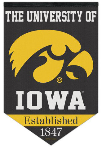 University of Iowa Hawkeyes "Est. 1847" Official NCAA Premium Felt Wall Banner - Wincraft