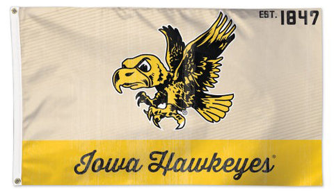 University of Iowa Hawkeyes "Herky Classic" Retro 1940s-Style College Vault Collection NCAA Deluxe 3'x5' Flag