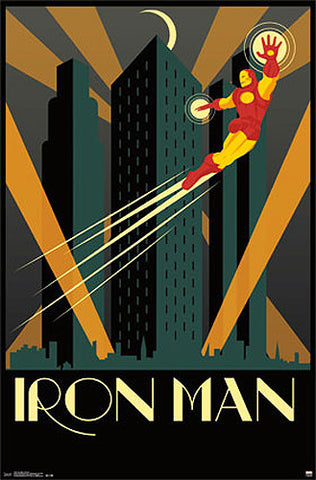 Iron Man by Marvel Comics "Art Deco" Decorative Collectible Wall Poster - Trends International