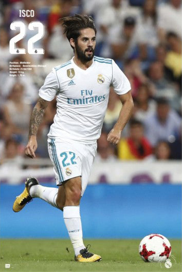 Isco "Superstar" Real Madrid CF Official La Liga Soccer Action Poster - G.E. (Spain) 2018