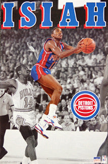 Isiah Thomas "Drive" Detroit Pistons NBA Action Poster - Starline 1991