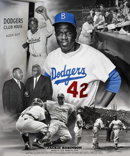 1950 JACKIE ROBINSON Print Vintage Baseball Poster. Retro 