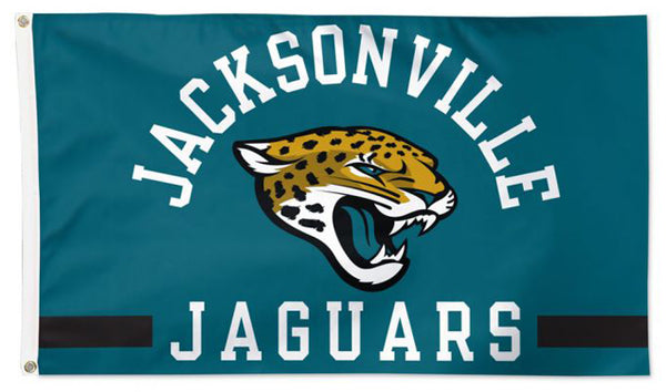 Jacksonville Jaguars Official NFL Football Team Logo and Script 3'x5' Deluxe Flag - Wincraft Inc.