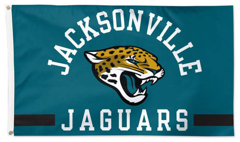 Jacksonville Jaguars Official NFL Football Team Logo and Script 3'x5' Deluxe Flag - Wincraft Inc.