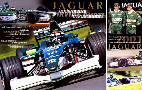 Eddie Irvine and Luciano Burti Jaguar 2001 Formula One Racing Poster - UK 2001