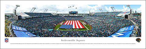 Jacksonville Jaguars EverBank Field 2012 Flag Ceremony Panoramic Poster Print - Blakeway