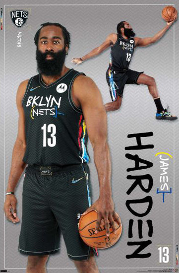 James Harden "Brooklyn Bomber" Brooklyn Nets NBA Basketball Action Poster - Trends 2021