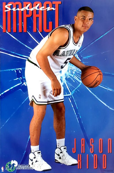 Jason Kidd "Sudden Impact" Dallas Mavericks NBA Basketball Poster - Costacos Brothers 1994