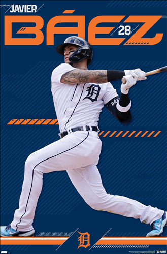 Javier Baez "Superstar" Detroit Tigers Official MLB Baseball Action Poster - Costacos Sports