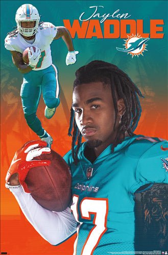 Jaylen Waddle "Superstar" Miami Dolphins Official NFL Football Wall Poster - Costacos Sports 2022