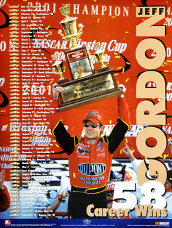 Jeff Gordon "58 Career Wins" Commemorative NASCAR Racing Poster - Brian Spurlock Photography 2002