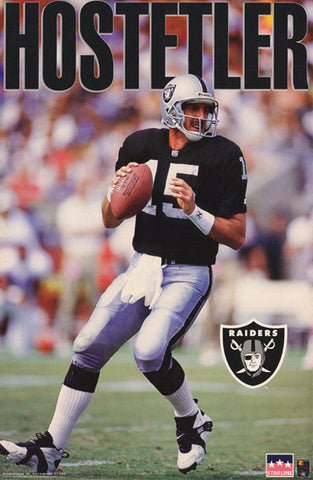 Jeff Hostetler Los Angeles Raiders QB Club NFL Football Poster - Starline 1993