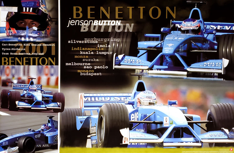 Jenson Button Benetton 2001 Formula One Racing Poster - UK 2001 ...