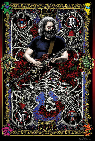 Jerry Garcia "The King" Tarot Card Grateful Dead Music Group Poster by Gary Kroman - Studio B. Inc.