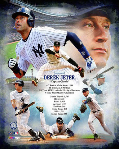 Derek Jeter "Captain Clutch" Yankees Career Retrospective Premium Poster Print - Photofile Inc.