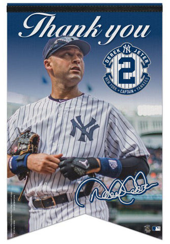 Derek Jeter "Thank You" New York Yankees Premium Felt Collector's Banner - Wincraft