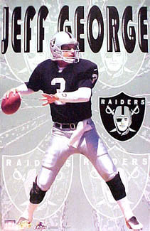 Jeff George "Action" Oakland Raiders NFL Football Poster - Starline 1997