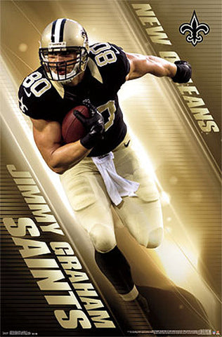 Jimmy Graham "Golden Flash" New Orleans Saints Official NFL Poster - Costacos 2014