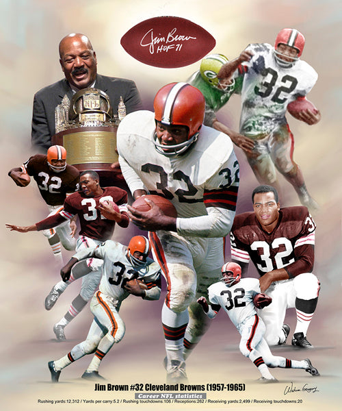 Jim Brown "Legend" Cleveland Browns Commemorative Art Collage Poster Print by Wishum Gregory