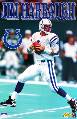 Jim Harbaugh "Action" Indianapolis Colts NFL Action Poster - Starline 1996