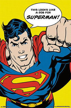 Comic Book Art "A Job For Superman" Superhero Icon Poster - Trends International