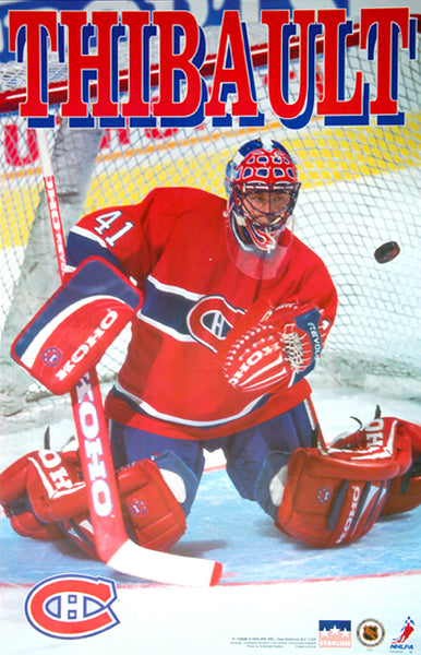 Jocelyn Thibault "Stopper" Montreal Canadiens Goalie NHL Action Poster - Starline 1996