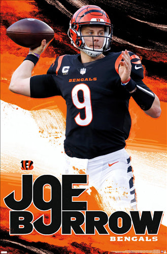 Joe Burrow "Gunslinger" Cincinnati Bengals QB NFL Action Wall Poster - Costacos Sports 2022