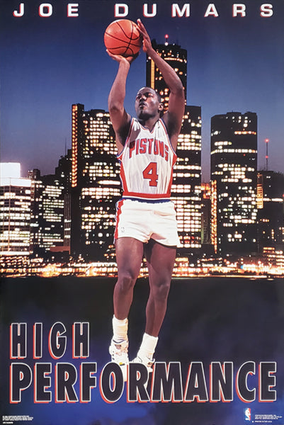 Joe Dumars "High Performance" Detroit Tigers NBA Action Poster - Costacos 1993