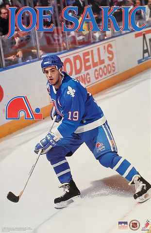 Joe Sakic "Superstar" Quebec Nordiques NHL Action Poster - Starline Inc. 1993